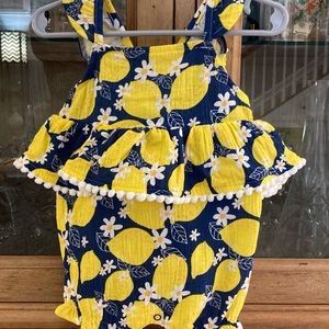 NWT Adorable Mudpie sunsuit outfit with headband